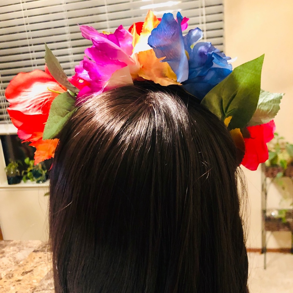 Colorful Prom Festival Party Birthday Cosplay Flower Crowns Handmade - Picture 4 of 10